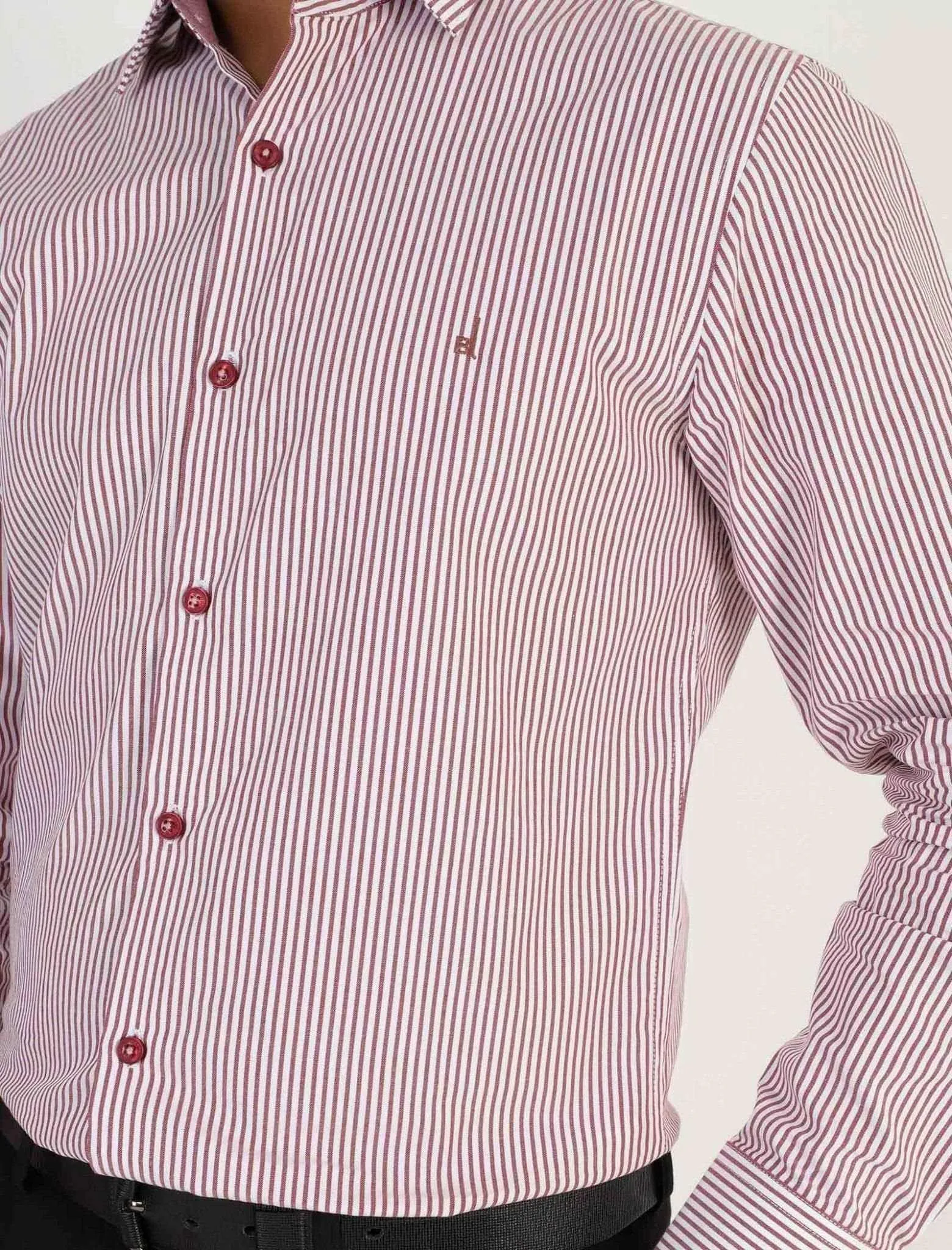 Maroon Stripe Formal Shirt