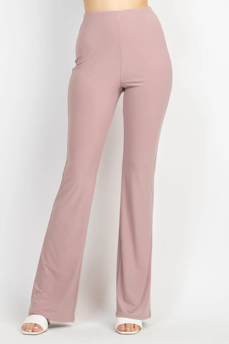 Mauve Solid Halter Top And Elastic Leggings Set - Ships from The USA