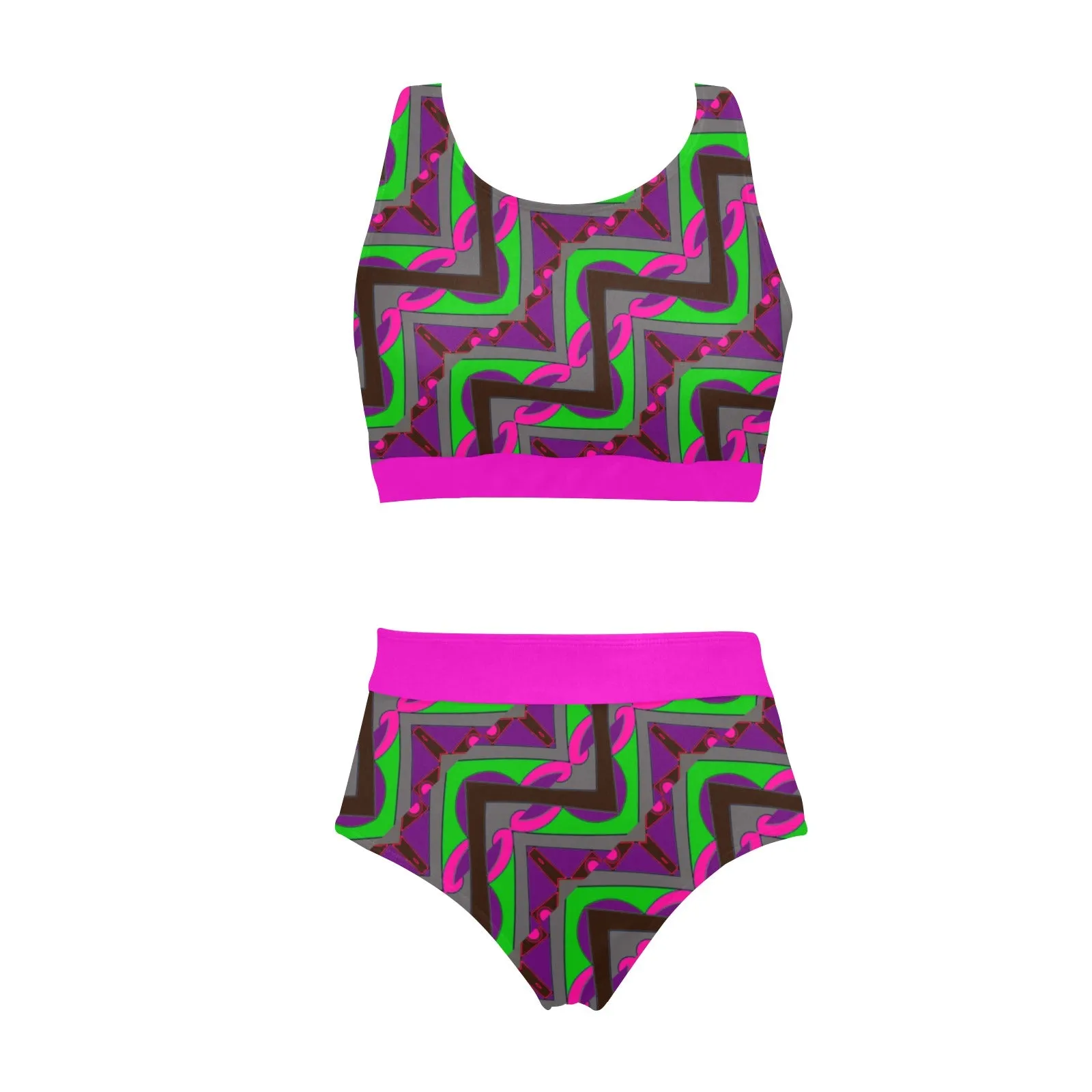 Maze Crop Top Bikini Set