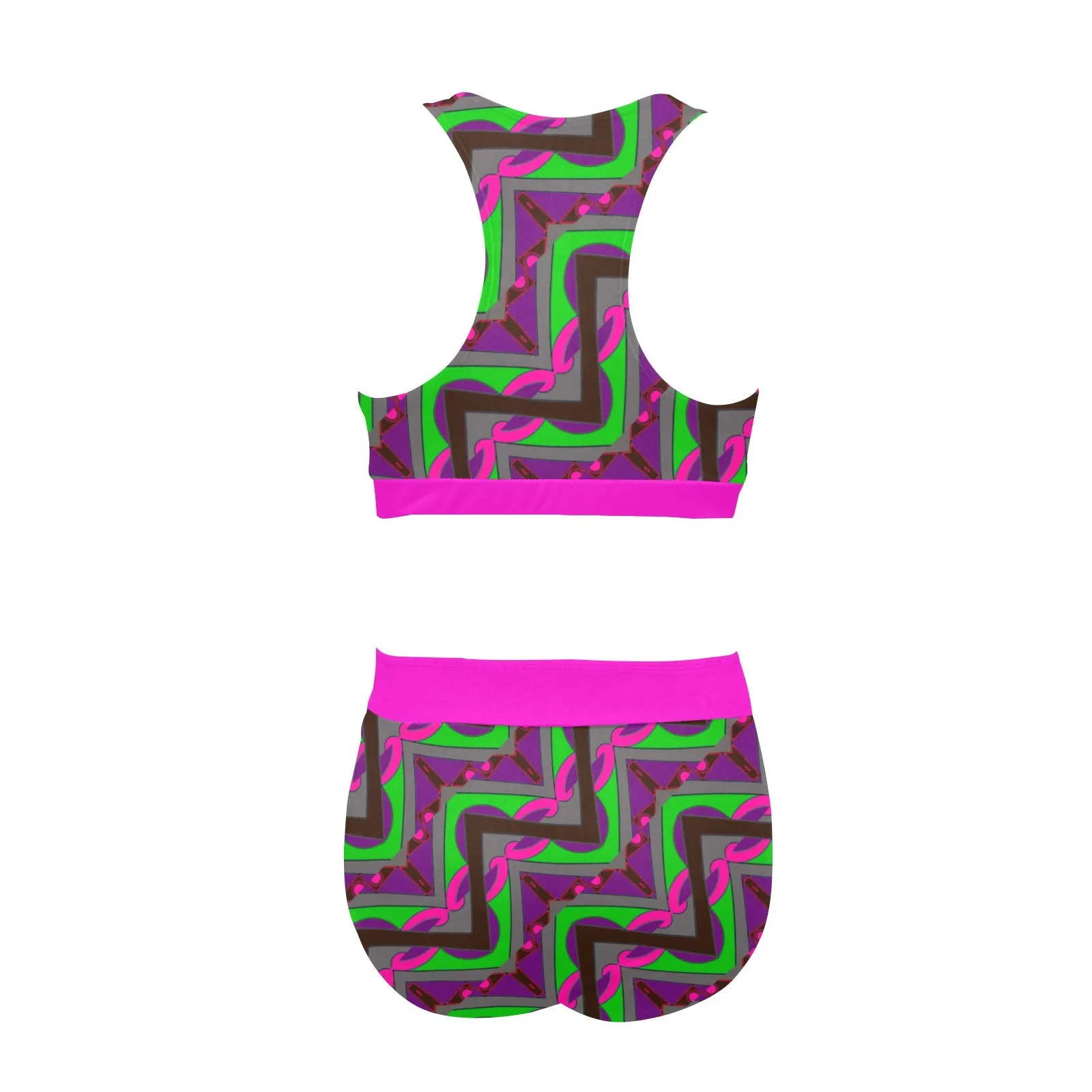 Maze Crop Top Bikini Set