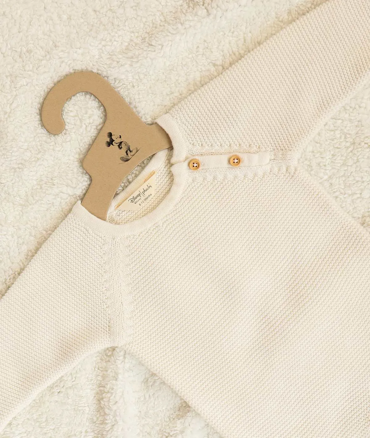 Mickey Mouse Romper for Newborn Babies in Ivory color