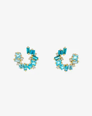 Nadima Light Blue Ombre Mini Spiral Hoops