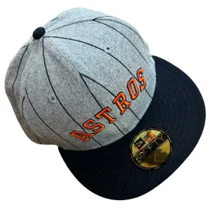 New Era Hat 5950 Houston Astros Heather Pinstripe Gray Light Wool 5950 Day