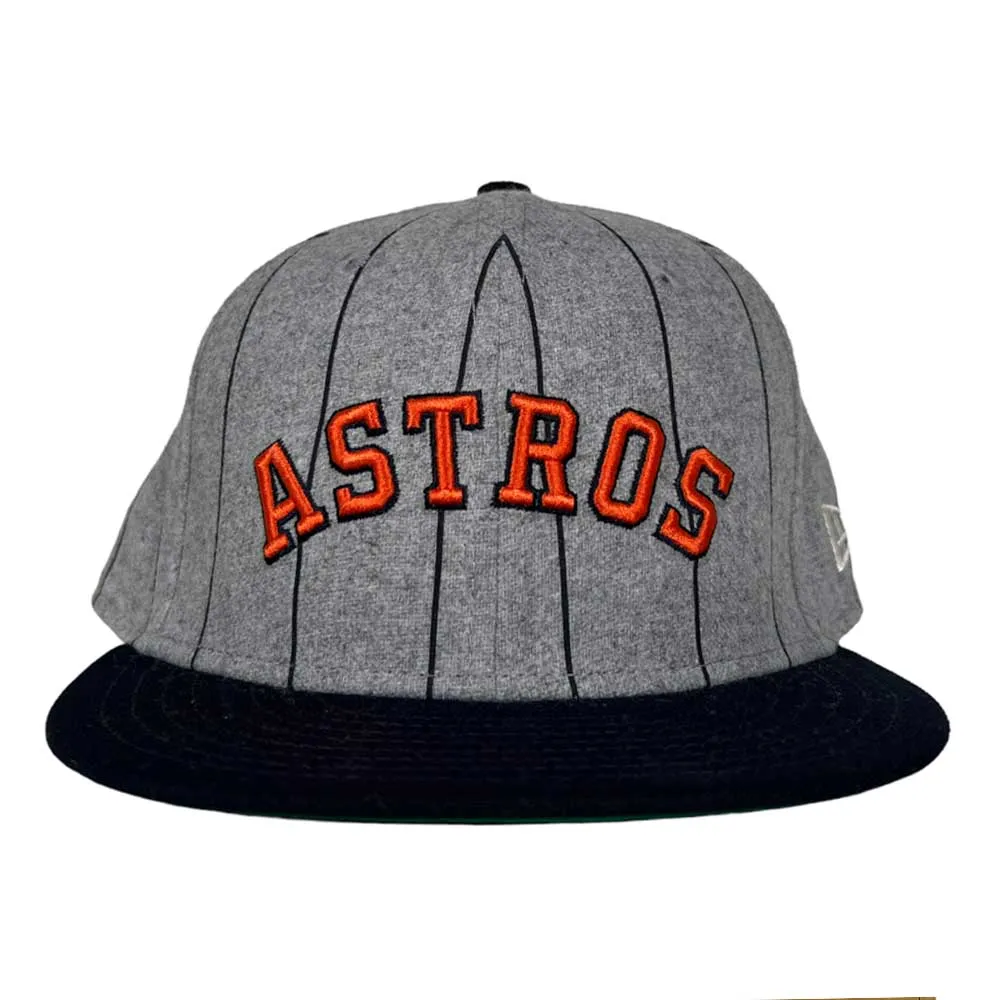 New Era Hat 5950 Houston Astros Heather Pinstripe Gray Light Wool 5950 Day