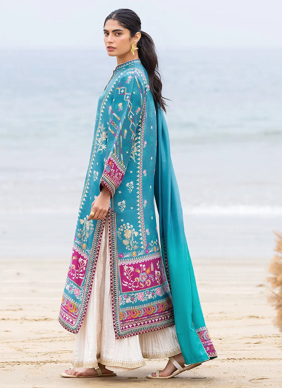 Oceana Teal Shirt and Dupatta