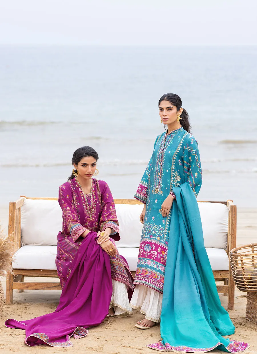 Oceana Teal Shirt and Dupatta