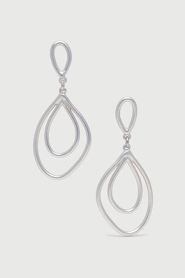 Open Double Oval Abstract Dangle Earrings