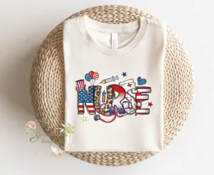 Patriotic Nurse Shirt for Women | Summer Nurse Outfit | America Nursing T-shirt