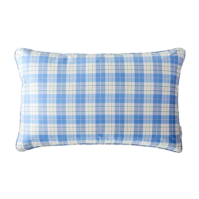 Porcelain Plaid in Silk Pillow