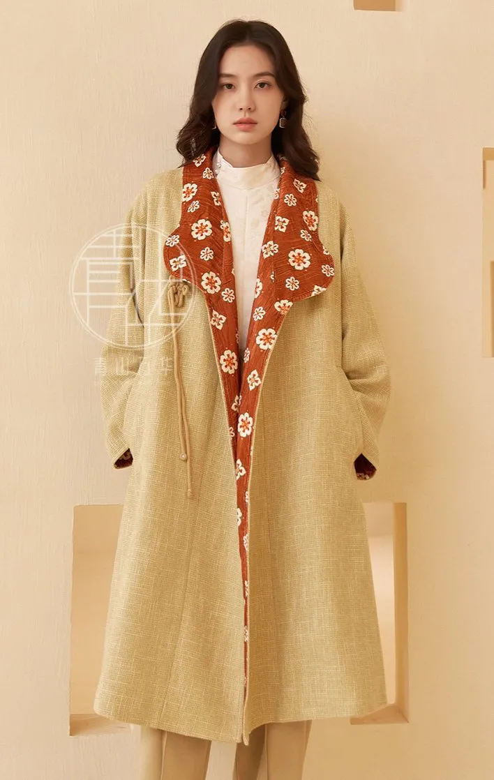 (Presale) Zao Qiu 早秋 Early Autumn Modernized Tang Double Lined Pi Ao Coat