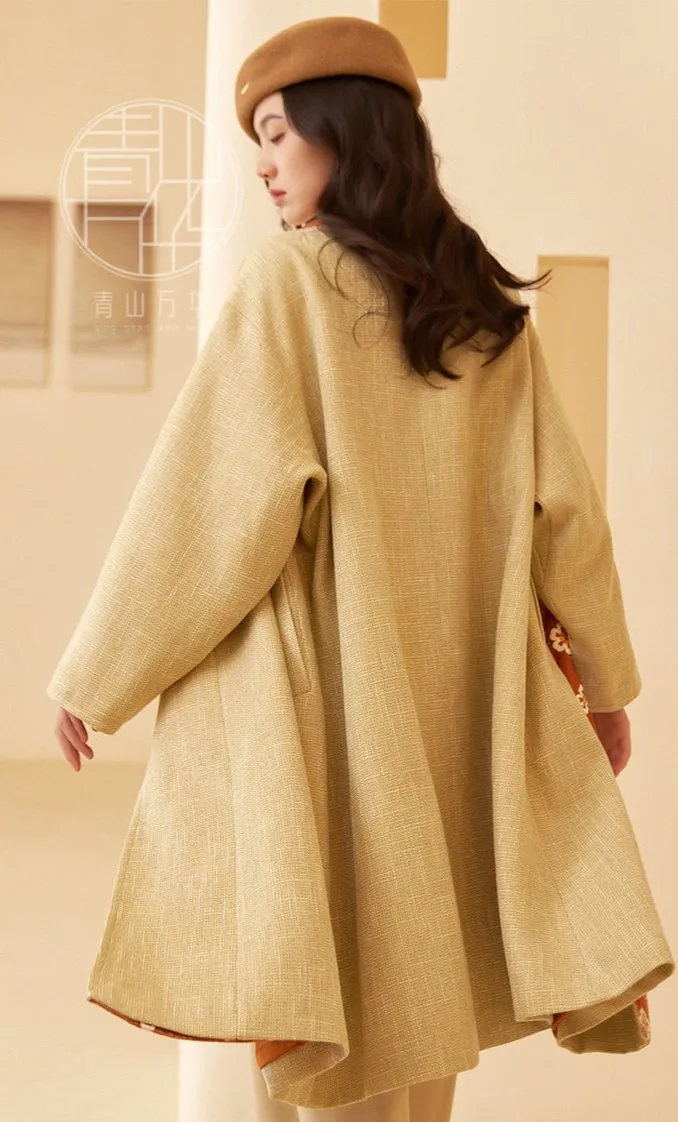 (Presale) Zao Qiu 早秋 Early Autumn Modernized Tang Double Lined Pi Ao Coat