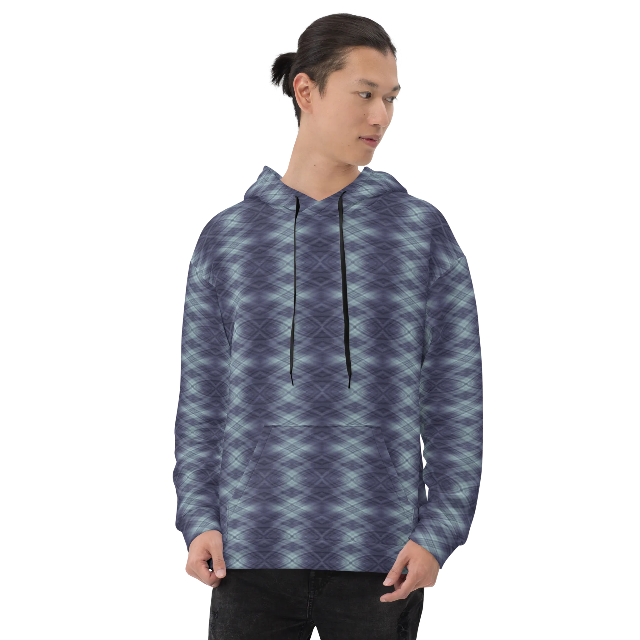 Recursia Argyle Rewired II Men's Hoodie In Blue