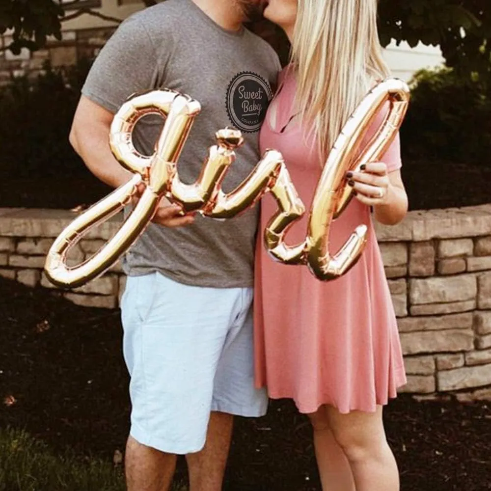 Rose Gold Baby Shower Decorations with a Banner, Lanterns, Foil Balloons, Pom Poms, and Tassels for Girl Baby Showers, Gender Reveals, and Photoshoots