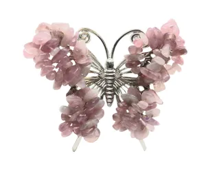 Rose Quartz Crystal Wire Wrapped Butterfly