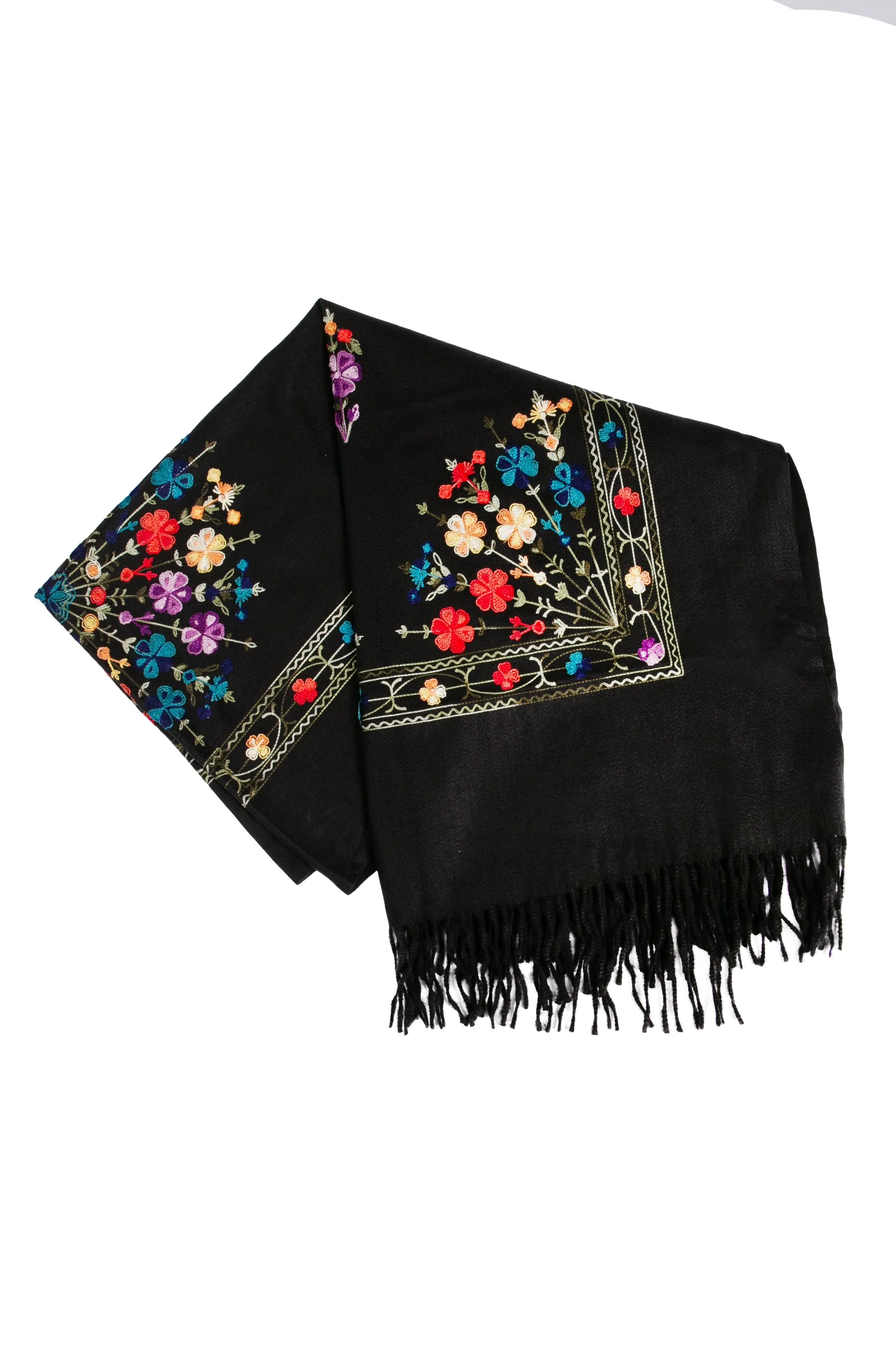 Sakkas Ginata Women's Large Casual Super Soft Embroidery Scarf Shawl Wrap Stole