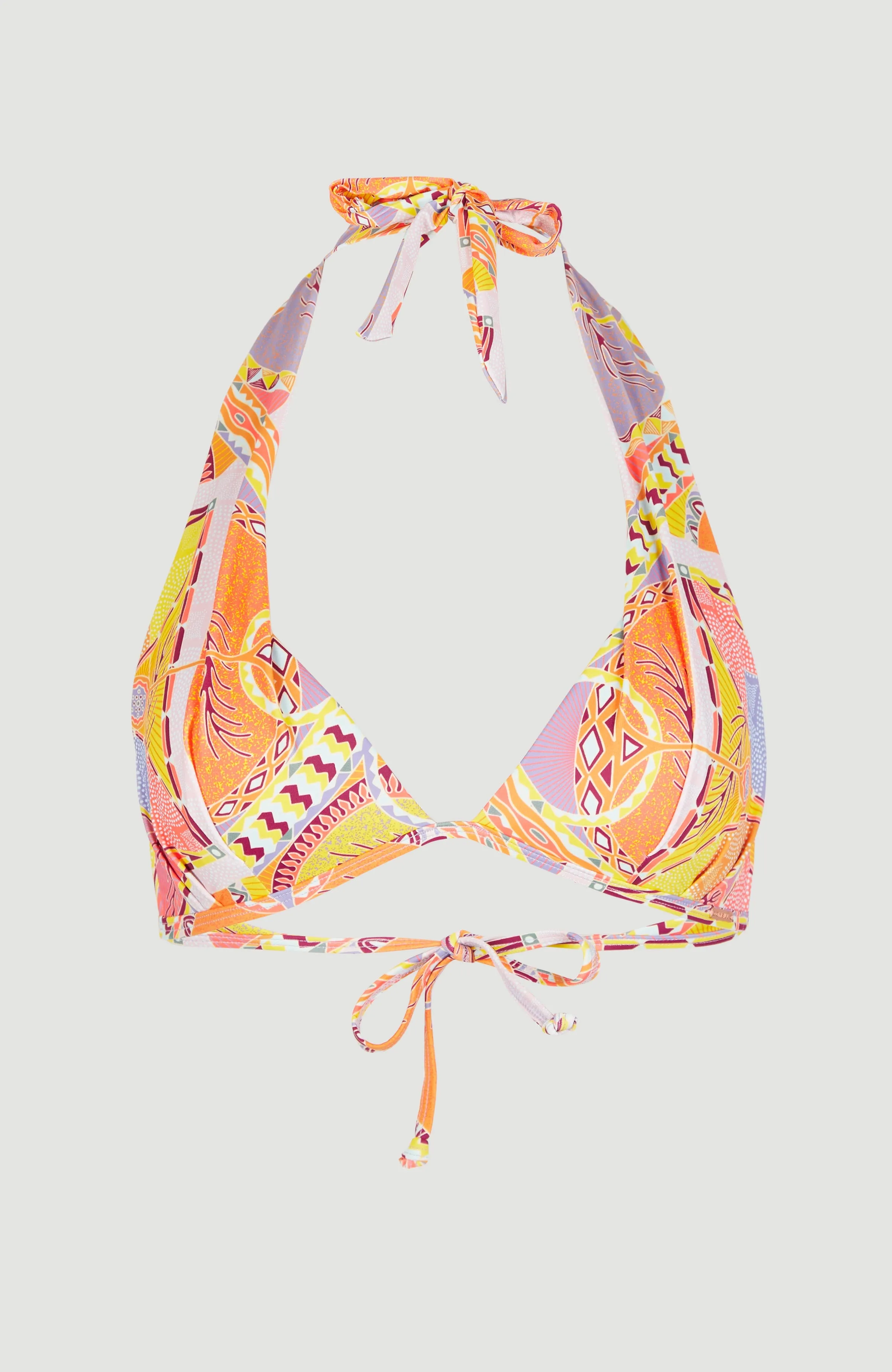 Sao Mix Mould Halter Bikini Top | Yellow Scarf Print