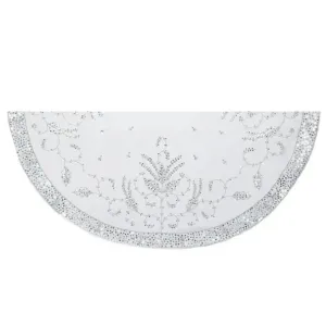 Silver Hand Embroidery Tree Skirt