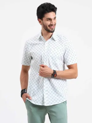 Small Square Checks Printed Half Sleeve Shirt