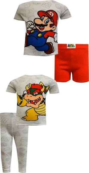 Super Mario Mario Versus Bowser 4 Piece Cotton Toddler Pajamas