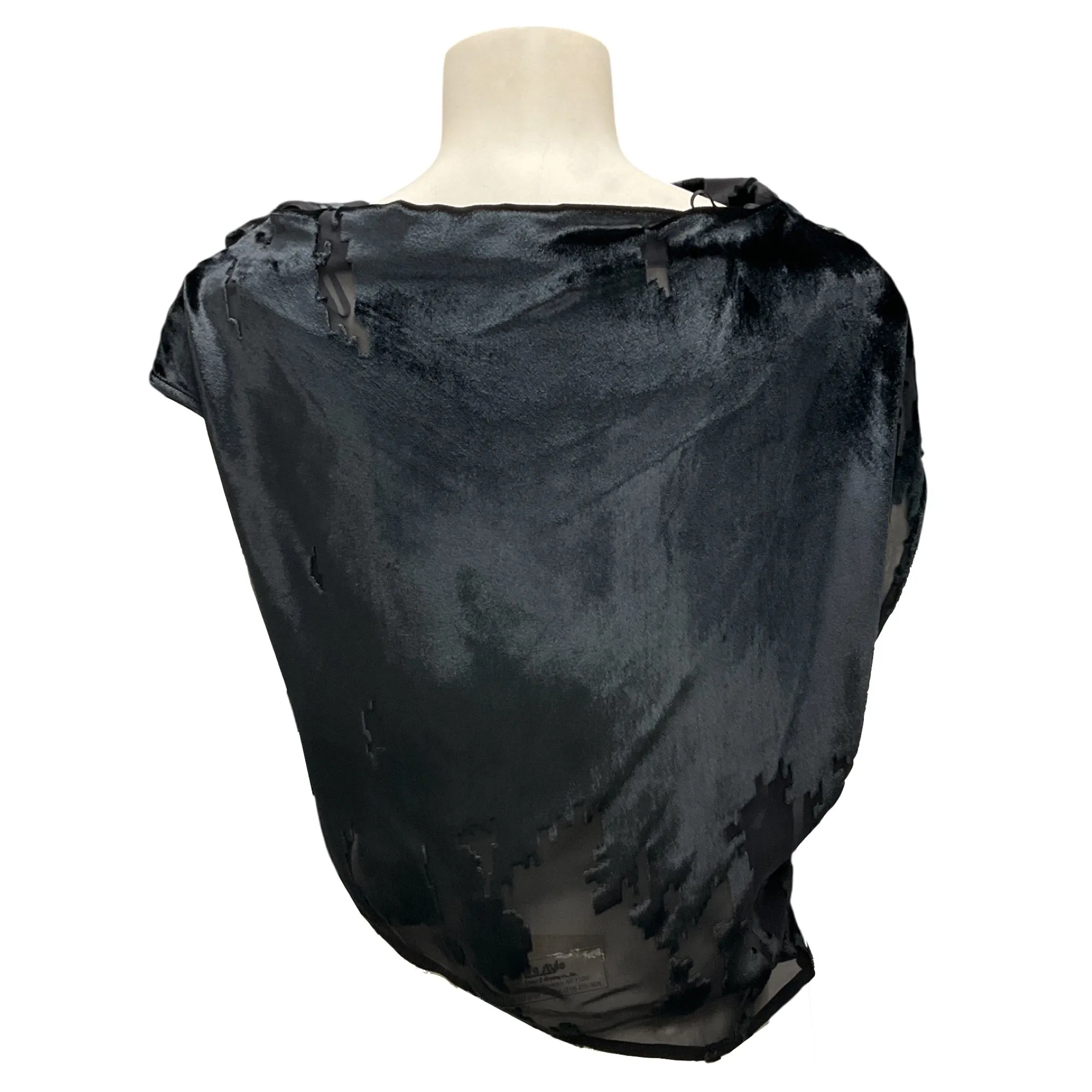 The Sei Black Draped Velvet Top