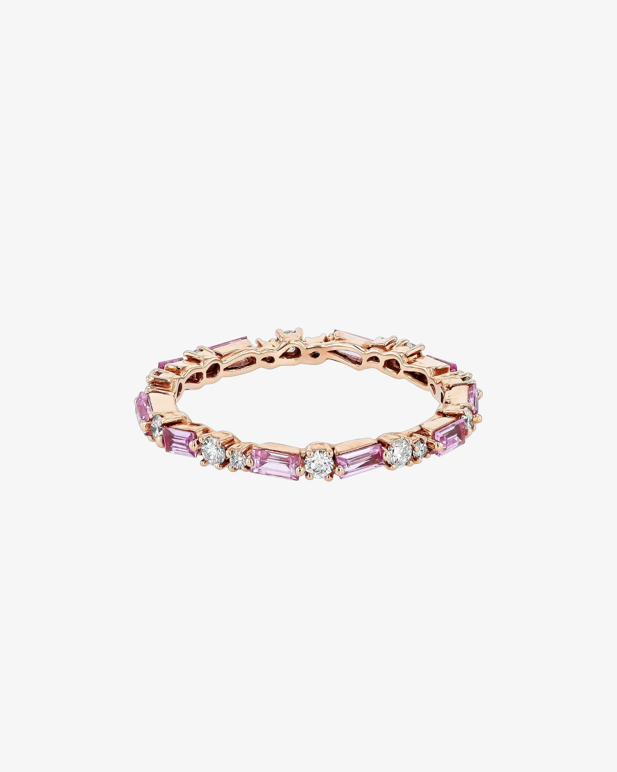 Thin Mix Pink Sapphire Eternity Band