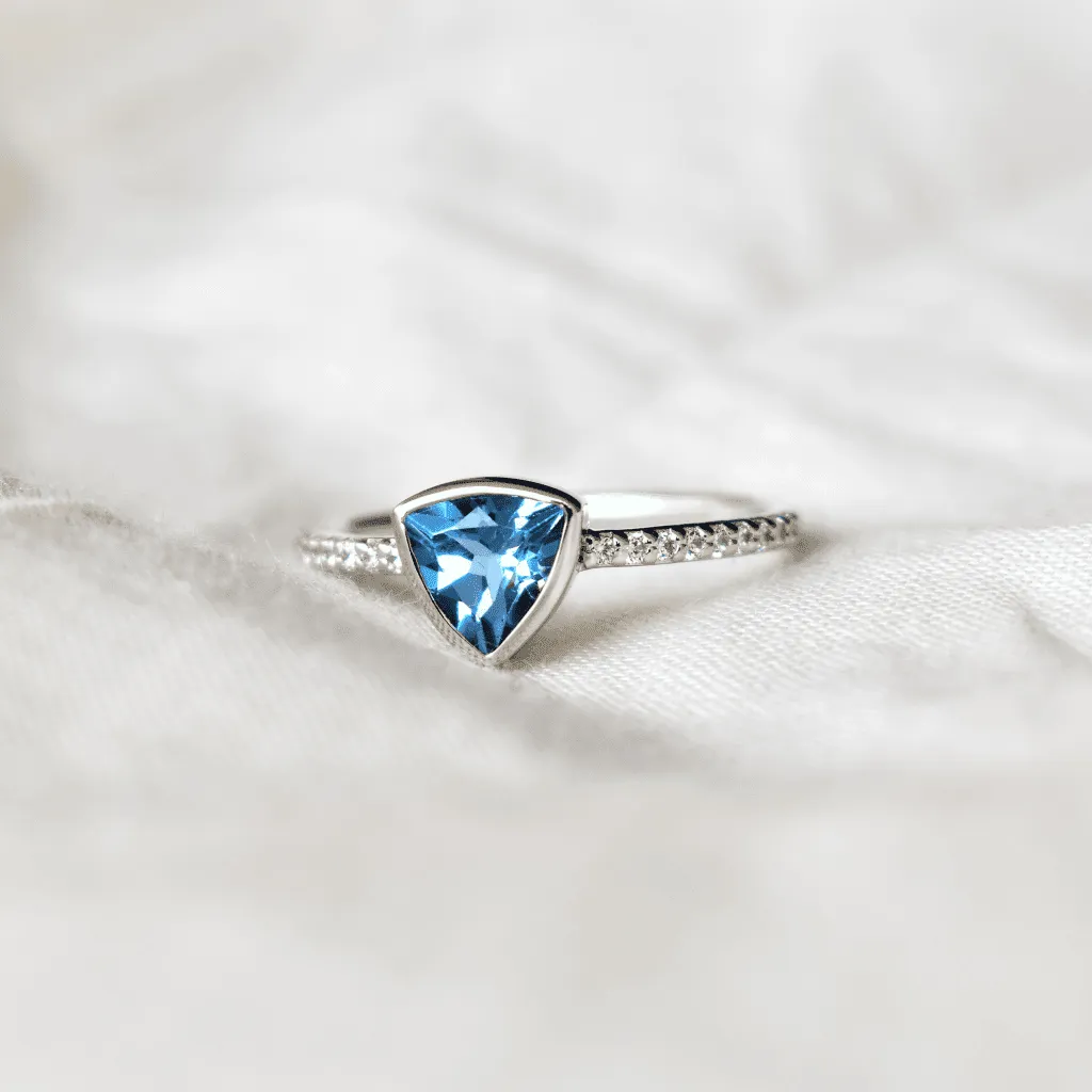 Trillion Tango - Blue Topaz Ring