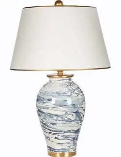 Turbulent Waters Italian Ceramic Table Lamp