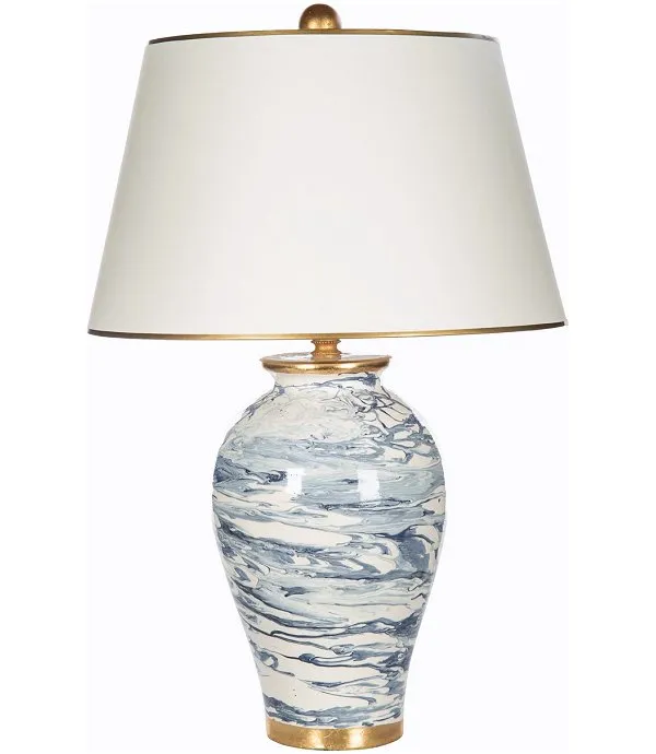 Turbulent Waters Italian Ceramic Table Lamp