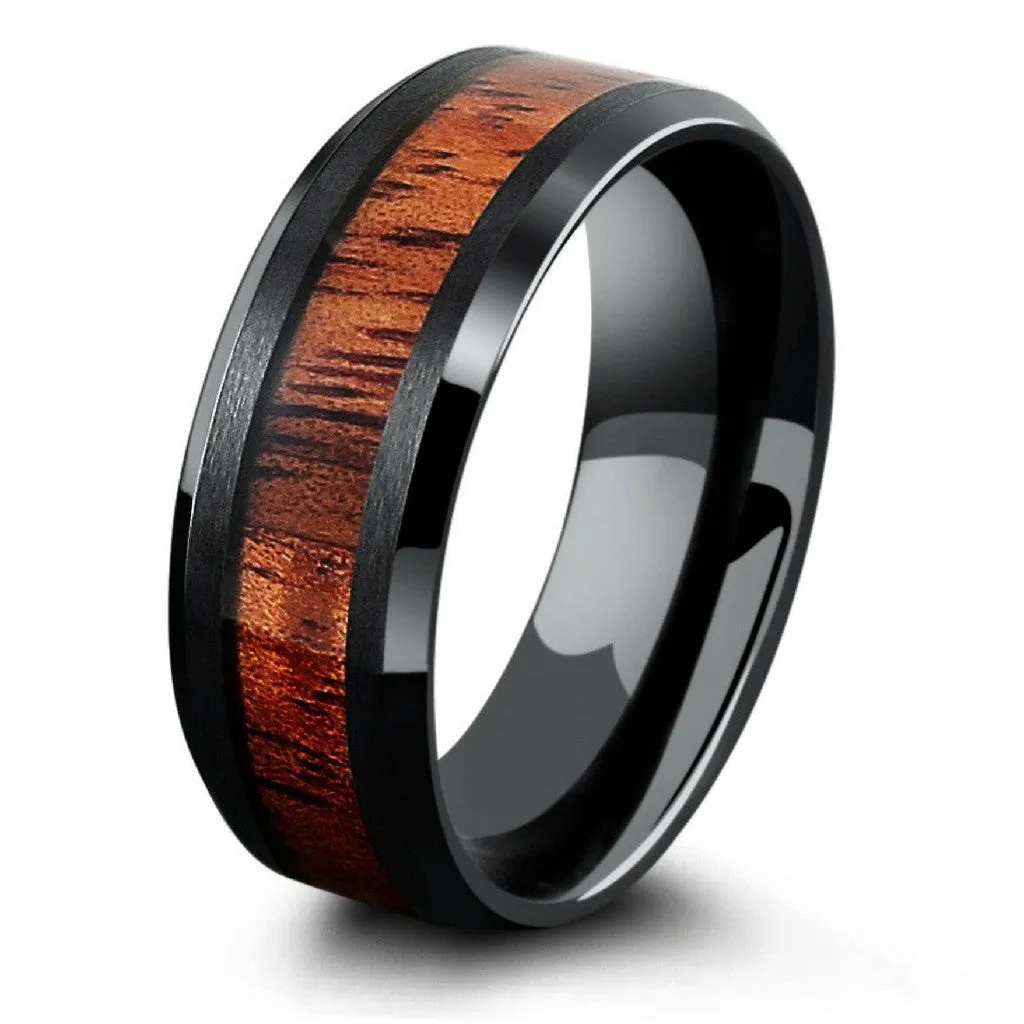 Yooper - Black Tungsten Wood Ring