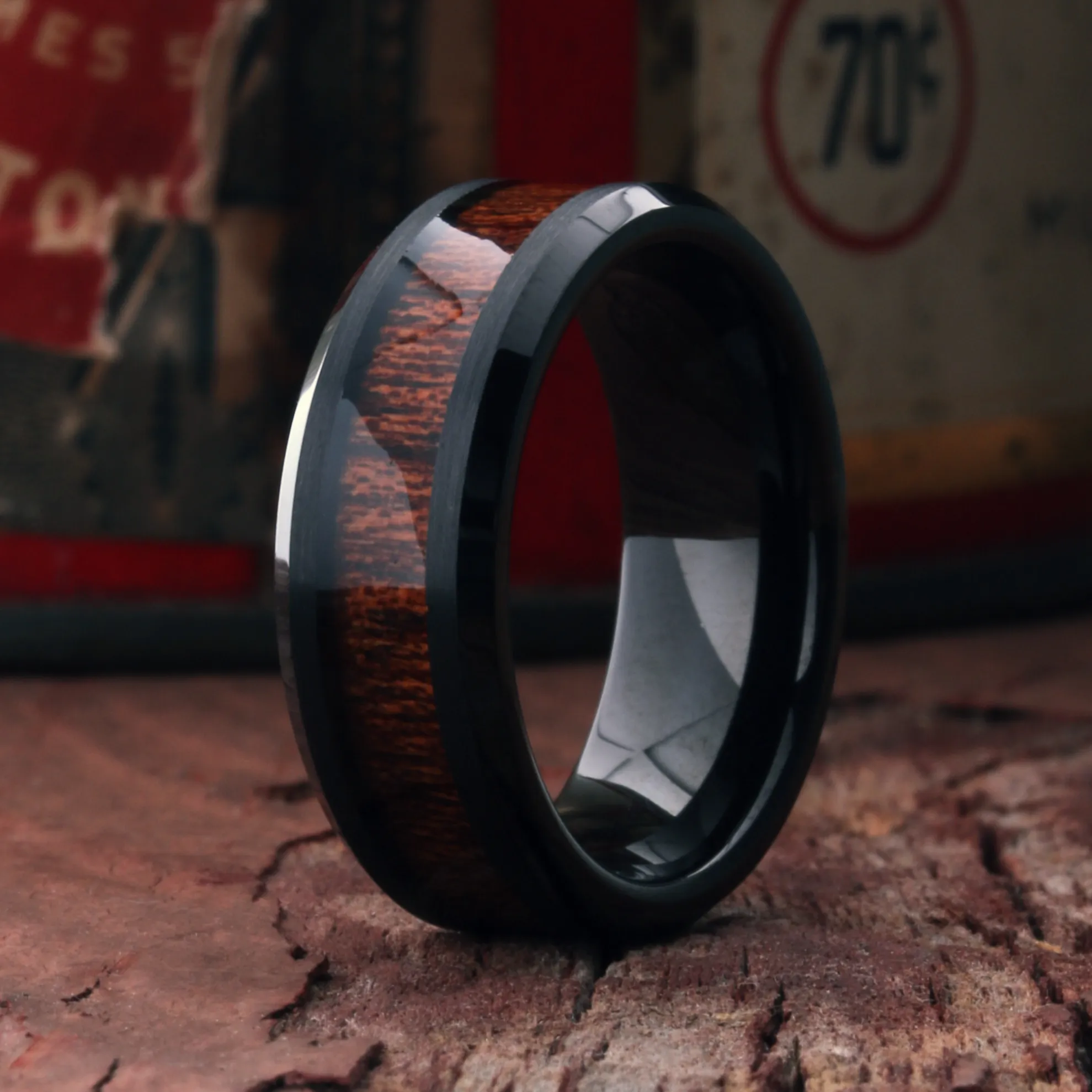 Yooper - Black Tungsten Wood Ring