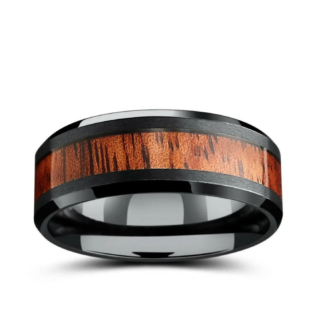 Yooper - Black Tungsten Wood Ring