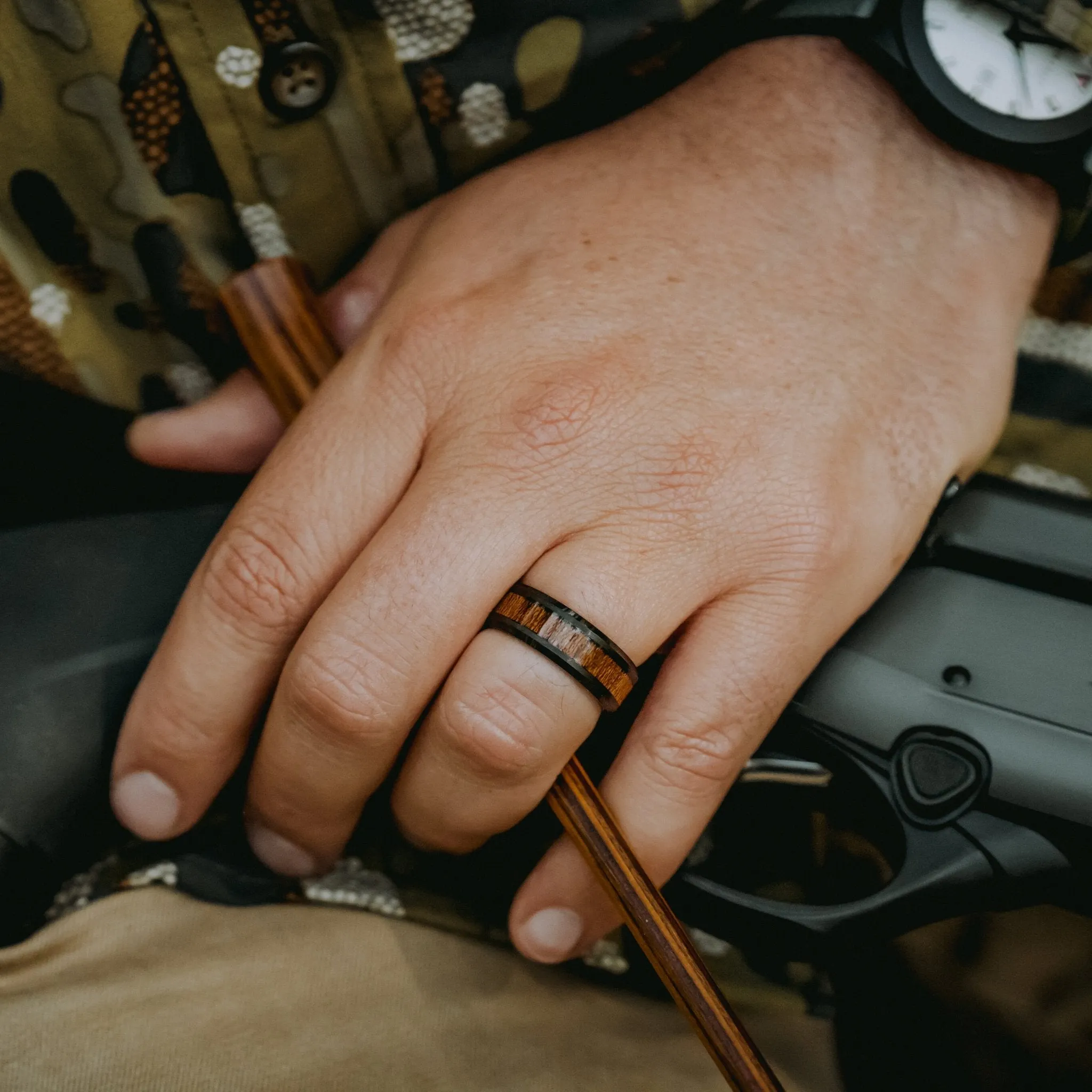 Yooper - Black Tungsten Wood Ring